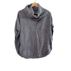 Grey Cowl Neck Knit Poncho Sweater Womens Medium By Sisters